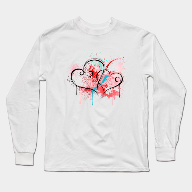 Sloppy Heart Drawing Long Sleeve T-Shirt by Blackmoon9